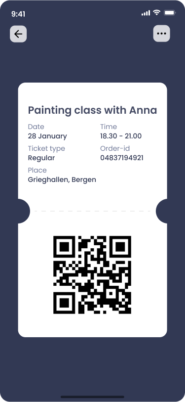 En billett i LinkUp-appen